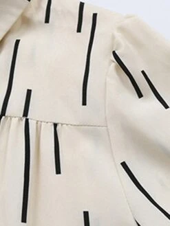 Women's Shirt Dress Casual Dress Midi Dress Outdoor Daily Polyester Fashion Modern Shirt Collar Button Pocket Long Sleeve Fall Winter 2023 Loose Fit Apricot Geometric Striped S M L XL -HANA Luxury Wear Shop painxc1695027672847