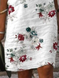 Women's Two Piece Dress Set Casual Dress Shift Dress Outdoor Daily Fashion Modern Print Midi Dress V Neck Half Sleeve Floral Loose Fit White Summer Spring S M L XL XXL -HANA Luxury Wear Shop pfkeuz1681727598166