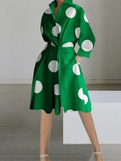 Women's Shirt Dress Casual Dress Swing Dress Midi Dress Outdoor Daily Vacation Polyester Fashion Casual Shirt Collar Button Pocket Long Sleeve Spring Fall Winter 2023 Loose Fit Black White Yellow -HANA Luxury Wear Shop pjdjxk1695027663328