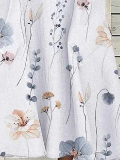 Women's Two Piece Dress Set Casual Dress Print Dress Outdoor Daily Fashion Elegant Pocket Print Midi Dress V Neck Half Sleeve Floral Regular Fit Pink Blue Purple Summer Spring S M L XL XXL -HANA Luxury Wear Shop pluvac1680486911601