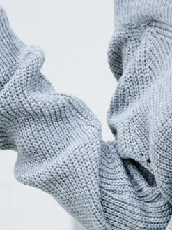 Women's Sweater Dress Winter Dress Jumper Dress Mini Dress Patchwork Cold Shoulder Daily Date Going Out Active Fashion V Neck Long Sleeve 2023 Loose Fit Black Blue Gray Color S M L XL Size -HANA Luxury Wear Shop ppdxsh1692857020370