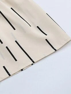 Women's Shirt Dress Casual Dress Midi Dress Outdoor Daily Polyester Fashion Modern Shirt Collar Button Pocket Long Sleeve Fall Winter 2023 Loose Fit Apricot Geometric Striped S M L XL -HANA Luxury Wear Shop qenyyf1695027671094