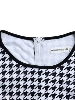 Women's Two Piece Dress Set Casual Dress Sheath Dress Daily Going Out Streetwear Modern Print Midi Dress Crew Neck Long Sleeve Houndstooth Regular Fit Black Fall Winter S M L XL XXL -HANA Luxury Wear Shop qgzdgk1695194343491