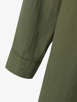 Women's Shirt Dress Casual Dress Cotton Linen Dress Maxi Long Dress Cotton Basic Classic Outdoor Daily Vacation Shirt Collar Button Split Long Sleeve Summer Spring Fall 2023 Loose Fit Wine Navy Blue -HANA Luxury Wear Shop qhrbsb1690882250260