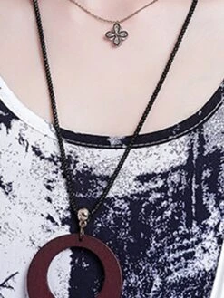 Women's Two Piece Dress Set Casual Dress Cotton Linen Dress Daily Holiday Fashion Streetwear Pocket Drawstring Midi Dress Crew Neck Long Sleeve Painting Print Loose Fit Black Dark Blue Fall Winter M -HANA Luxury Wear Shop qxjlqd1694068679795