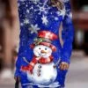 Women's Christmas Dress Sweater Dress Christmas Sweater Dress Mini Dress Ugly Snowflake Outdoor Christmas Daily Holiday Crew Neck Long Sleeve 2023 Regular Fit Wine Blue Green S M L XL XXL 3XL