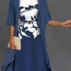 Women's Two Piece Dress Set Casual Dress Chiffon Dress Outdoor Daily Fashion Streetwear Print Midi Dress Crew Neck Half Sleeve Floral Regular Fit Dark Blue Fall Winter S M L XL XXL -HANA Luxury Wear Shop sihqfp1695364087084