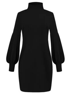 Women‘s Sweater Dress Winter Dress Knit Dress Mini Dress Black Yellow Pink Long Sleeve Pure Color Knit Spring Fall Winter Hooded Fashion Loose Fit 2023 S M L XL XXL 3XL -HANA Luxury Wear Shop skelbd1669023439009