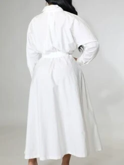 Women's Casual Dress Swing Dress Long Dress Maxi Dress Blue Yellow Orange Long Sleeve Pure Color Pocket Winter Fall Autumn Shirt Collar Winter Dress Weekend Fall Dress Loose Fit 2023 S M L XL XXL -HANA Luxury Wear Shop sstszn1653990828504