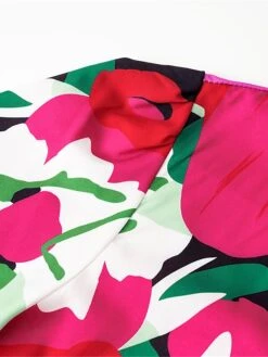 Women's Shirt Dress Casual Dress Midi Dress Outdoor Daily Vacation Polyester Fashion Modern Shirt Collar Button Split Long Sleeve Summer Spring Fall 2023 Loose Fit Red Floral S M L XL 2XL -HANA Luxury Wear Shop sxpijt1689823548284