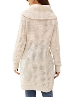 Women's Sweater Dress Winter Dress Jumper Dress Mini Dress Split Daily Date Going Out Active Fashion Turtleneck Long Sleeve 2023 Loose Fit Dark Blue Beige Color S M L XL Size -HANA Luxury Wear Shop tbeidw1692857067345