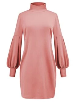 Women‘s Sweater Dress Winter Dress Knit Dress Mini Dress Black Yellow Pink Long Sleeve Pure Color Knit Spring Fall Winter Hooded Fashion Loose Fit 2023 S M L XL XXL 3XL -HANA Luxury Wear Shop todabu1669023439886