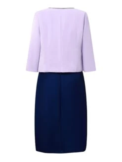 Women's Dress Set Two Piece Dress Floral Dress Midi Dress Purple 3/4 Length Sleeve Print Print Winter Fall Autumn Crew Neck Fashion Party Daily Wedding Guest 2023 S M L XL XXL 3XL -HANA Luxury Wear Shop tolwjq1673936573296