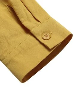 Women's Casual Dress Cotton Linen Dress Shift Dress Maxi Long Dress Linen / Cotton Blend Fashion Modern Outdoor Daily Vacation V Neck Button Long Sleeve Fall Winter Autumn 2023 Loose Fit Black Yellow -HANA Luxury Wear Shop tpmfeq1691143982133