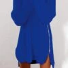 Women‘s Sweater Dress Winter Dress Pink Wine Royal Blue Navy Blue Beige Gray Long Sleeve Pure Color Zipper Winter Fall Crew Neck Casual Boom Sale Dress S M L XL XXL 3XL 4XL -HANA Luxury Wear Shop ttrbqa1637913588723