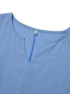 Women‘s Casual Dress Cotton Dress Shift Dress Midi Dress Green Blue Pink Sleeveless Pure Color Spring Summer V Neck Basic Daily Weekend Loose Fit 2023 S M L XL XXL 3XL 4XL -HANA Luxury Wear Shop tuctss1684734508241