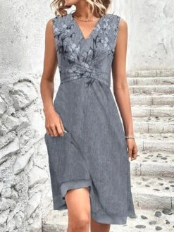 Women's Two Piece Dress Set Casual Dress Print Dress Outdoor Daily Fashion Streetwear Knot Front Print Midi Dress V Neck Half Sleeve Floral Regular Fit Gray Summer Spring S M L XL XXL -HANA Luxury Wear Shop txqetk1683525373076