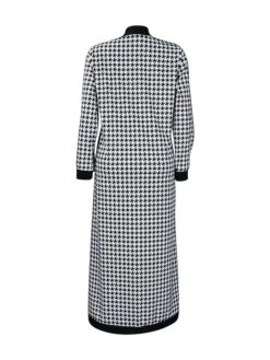 Women's Two Piece Dress Set Casual Dress Sheath Dress Daily Going Out Streetwear Modern Print Midi Dress Crew Neck Long Sleeve Houndstooth Regular Fit Black Fall Winter S M L XL XXL -HANA Luxury Wear Shop txrmqu1695194341624