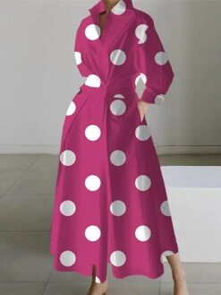 Women's Shirt Dress Casual Dress Swing Dress Maxi Long Dress Outdoor Office Daily Polyester Fashion Modern Shirt Collar Button Pocket Long Sleeve Spring Fall Winter 2023 Loose Fit Black White Pink -HANA Luxury Wear Shop upurhr1691048824672