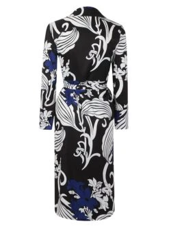 Women's Shirt Dress Work Dress Formal Dress Maxi Long Dress Daily Sports Date Polyester Fashion Elegant V Neck Tie Belt Print Long Sleeve Summer Spring Fall 2023 Regular Fit Blue Green Print Flower -HANA Luxury Wear Shop uqrdyr1679047312379