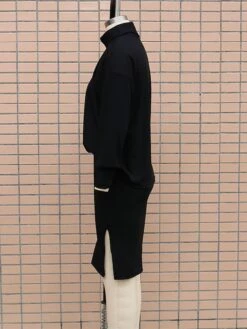 Women's Two Piece Dress Set Casual Dress Skirt Set Outdoor Daily Fashion Streetwear Split Ribbed Midi Dress Turtleneck Long Sleeve Plain Loose Fit Black Brown Beige Fall Winter S M L XL -HANA Luxury Wear Shop usnknd1694596424587