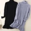 Women's Sweater Dress Jumper Dress Winter Dress Mini Dress Warm Plain Outdoor Daily Vacation Going Out Turtleneck Long Sleeve Ruffle 2023 Slim Black Blue Apricot One Size