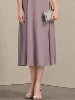 Women's Two Piece Dress Set Party Dress Lace Dress Party Outdoor Fashion Streetwear Lace Patchwork Midi Dress Crew Neck 3/4 Length Sleeve Plain Regular Fit Purple Fall Winter S M L XL XXL -HANA Luxury Wear Shop vnatch1696579871484