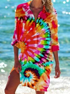 Women‘s Casual Dress Shirt Dress Green Blue Pink Long Sleeve Print Spring Summer Shirt Collar Winter Dress Fall Dress Loose Fit 2023 S M L XL XXL 3XL 4XL 5XL -HANA Luxury Wear Shop vzcstl1652165440416