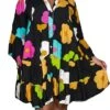 Women's Shirt Dress Casual Dress Mini Dress Outdoor Daily Polyester Basic Classic V Neck Button Print 3/4 Length Sleeve Spring Fall Winter 2023 Loose Fit Black White Green Flower S M L XL 2XL -HANA Luxury Wear Shop welifg1694587822964