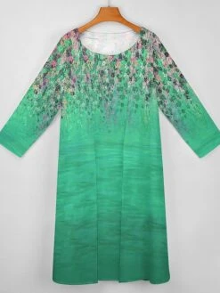 Women's Dress Set Two Piece Dress Long Dress Maxi Dress Blue Green Long Sleeve Color Block Print Summer Spring Crew Neck Vacation Winter Dress Fall Dress Loose Fit 2023 S M L XL XXL 3XL 4XL 5XL -HANA Luxury Wear Shop wiuwem1663758524979