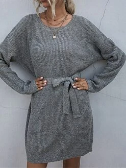 Women's Sweater Dress Jumper Dress Casual Dress Mini Dress Warm Pure Color Outdoor Casual Daily Going Out Crew Neck Long Sleeve Lace Up 2023 Loose Fit Wine Dark Gray Beige S M L 18 Women's Sweater Dress Jumper Dress Casual Dress Mini Dress Warm Pure Color Outdoor Casual Daily Going Out Crew Neck Long Sleeve Lace Up 2023 Loose Fit Wine Dark Gray Beige S M L -HANA Luxury Wear Shop wjtrhm1695106683924