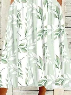 Women's Two Piece Dress Set Casual Dress Print Dress Outdoor Daily Fashion Streetwear Print Midi Dress Crew Neck Half Sleeve Floral Regular Fit Green Summer Spring S M L XL XXL -HANA Luxury Wear Shop wlebxk1684479965782