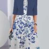 Women's Two Piece Dress Set Casual Dress Chiffon Dress Daily Going Out Fashion Streetwear Pocket Print Midi Dress Crew Neck Half Sleeve Floral Loose Fit Yellow Wine Navy Blue Summer Spring S M L XL -HANA Luxury Wear Shop wxyjql1686651751498