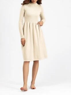 Women's Sweater Dress Jumper Dress Casual Dress Midi Dress Active Plain Outdoor Casual Holiday Vacation Crew Neck Long Sleeve Ruched 2023 Regular Fit Black Blue Purple One Size -HANA Luxury Wear Shop xbbycy1697537790928