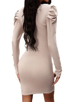 Women's Sweater Dress Winter Dress Jumper Dress Mini Dress Ruffle Ribbed Street Daily Vacation Fashion Streetwear Crew Neck Long Sleeve 2023 Slim Black Green Apricot Color S M L XL XXL Size -HANA Luxury Wear Shop xctdxb1695807555872