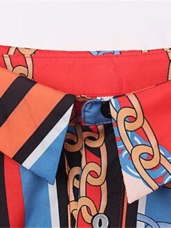 Women's Shirt Dress Wrap Dress Mini Dress Winter Dress Daily Vacation Polyester Casual Shirt Collar Button Print Long Sleeve Spring Fall Winter 2022 Regular Fit White Red Geometric Letter Stripe S M -HANA Luxury Wear Shop xdtqfc1631270730080