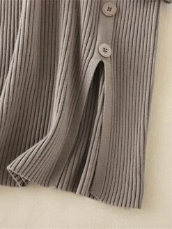 Women's Sweater Dress Jumper Dress Winter Dress Mini Dress Warm Plain Outdoor Daily Vacation Going Out Turtleneck Long Sleeve Button 2023 Slim Black Brown Khaki One Size -HANA Luxury Wear Shop xiehug1697767801909