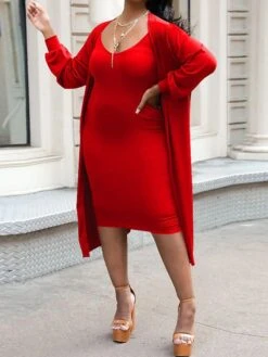 Women's Two Piece Dress Set Casual Dress Skirt Set Home Daily Fashion Streetwear Ribbed Midi Dress Crew Neck Long Sleeve Plain Slim Black White Wine Fall Winter S M L XL XXL -HANA Luxury Wear Shop xlvaew1697597301883