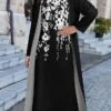 Women's Two Piece Dress Set Casual Dress Print Dress Daily Holiday Fashion Modern Print Long Dress Maxi Dress Crew Neck Long Sleeve Floral Regular Fit Black Summer Spring S M L XL XXL
