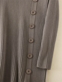 Women's Sweater Dress Jumper Dress Winter Dress Mini Dress Warm Plain Outdoor Daily Vacation Going Out Turtleneck Long Sleeve Button 2023 Slim Black Brown Khaki One Size -HANA Luxury Wear Shop xrxrkf1697767801069