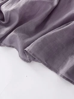 Women's Casual Dress Cotton Linen Dress Midi Dress Linen Basic Classic Outdoor Daily Vacation V Neck Pocket Half Sleeve Fall Autumn 2023 Loose Fit White Navy Blue Purple Plain M L XL 2XL -HANA Luxury Wear Shop ydyxjj1693202606360