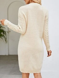 Women's Sweater Dress Winter Dress Jumper Dress Mini Dress Ruched Outdoor Street Daily Fashion Streetwear V Neck Long Sleeve 2023 Loose Fit Dark Green Purple Dark Blue Color S M L XL XXL Size -HANA Luxury Wear Shop yofqzl1692081735593