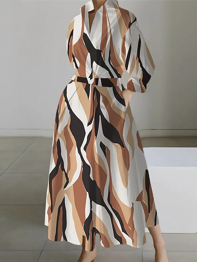 Women's Shirt Dress Casual Dress Swing Dress Maxi Long Dress Outdoor Office Daily Polyester Fashion Modern Shirt Collar Button Pocket Long Sleeve Fall Winter 2023 Loose Fit White Brown Khaki 3 Women's Shirt Dress Casual Dress Swing Dress Maxi Long Dress Outdoor Office Daily Polyester Fashion Modern Shirt Collar Button Pocket Long Sleeve Fall Winter 2023 Loose Fit White Brown Khaki