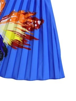 Women's Two Piece Dress Set Casual Dress Skirt Set Outdoor Vacation Streetwear Casual Pleated Print Midi Dress Crew Neck Short Sleeve Butterfly Slim Blue Summer Spring S M L XL XXL -HANA Luxury Wear Shop yyjmpi1685013587974