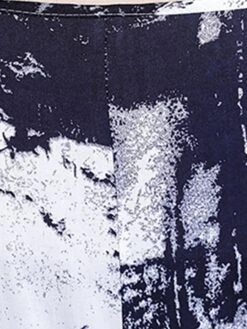 Women's Two Piece Dress Set Casual Dress Cotton Linen Dress Daily Holiday Fashion Streetwear Pocket Drawstring Midi Dress Crew Neck Long Sleeve Painting Print Loose Fit Black Dark Blue Fall Winter M -HANA Luxury Wear Shop zmziqe1694068678164