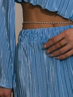 Women's Two Piece Dress Set Casual Dress Skirt Set Outdoor Daily Fashion Streetwear Pleated Midi Dress Crew Neck Long Sleeve Plain Regular Fit Blue Green Rose Red Fall Winter S M L -HANA Luxury Wear Shop zpsoxu1693534949747