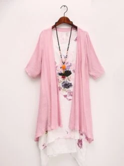 Women's Two Piece Dress Set Casual Dress Print Dress Outdoor Daily Streetwear Casual Layered Print Midi Dress Crew Neck Half Sleeve Floral Regular Fit Pink Sky Blue Summer Spring S M L XL XXL -HANA Luxury Wear Shop zqvnjz1685013682649