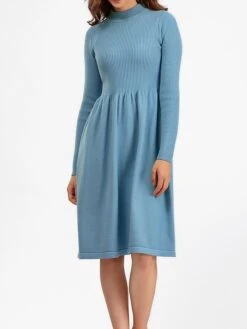 Women's Sweater Dress Jumper Dress Casual Dress Midi Dress Active Plain Outdoor Casual Holiday Vacation Crew Neck Long Sleeve Ruched 2023 Regular Fit Black Blue Purple One Size -HANA Luxury Wear Shop zvonyk1697537796214